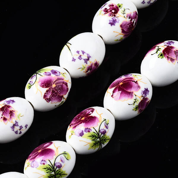Handmade Porcelain Ceramic Beads Strands