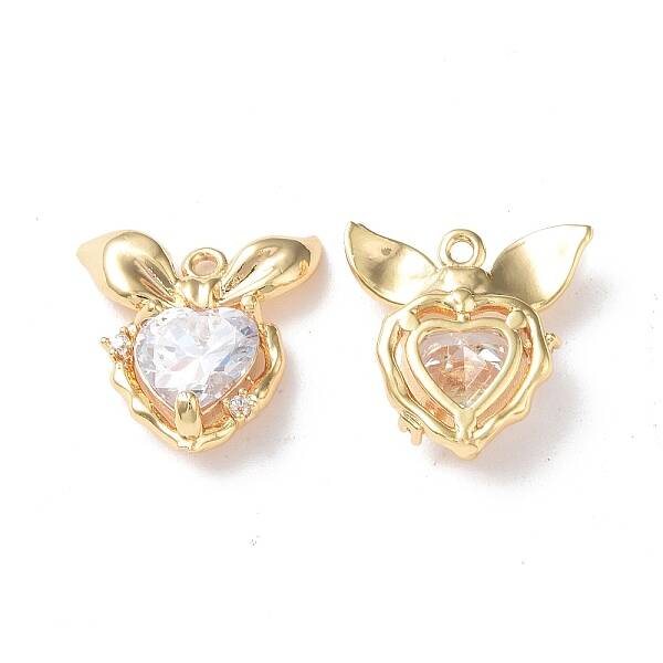 Brass Micro Pave Cubic Zirconia Pendants