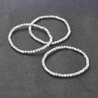 Synthetic Howlite Beaded Stretch Bracelets