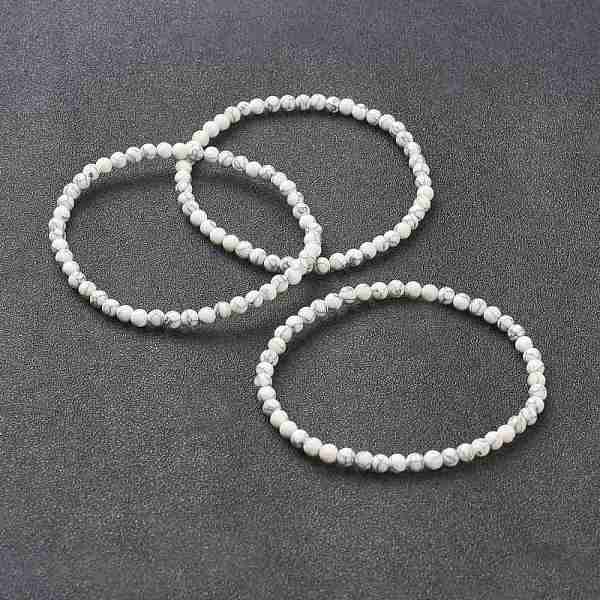 Synthetic Howlite Beaded Stretch Bracelets