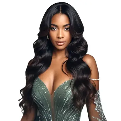 【Blend】TESLAL Hair Wear It and Go Glueless Wig Pre-Cut Lace 6X6X1 HD Lace Closure Wig 180% Density Body Wave Wig Soft Wit...