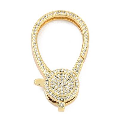 Brass Micro Pave Cubic Zirconia Lobster Claw Clasps