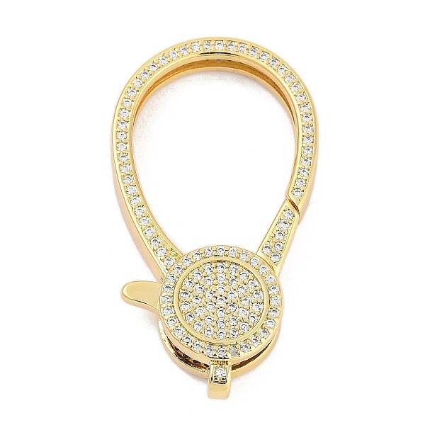 Brass Micro Pave Cubic Zirconia Lobster Claw Clasps