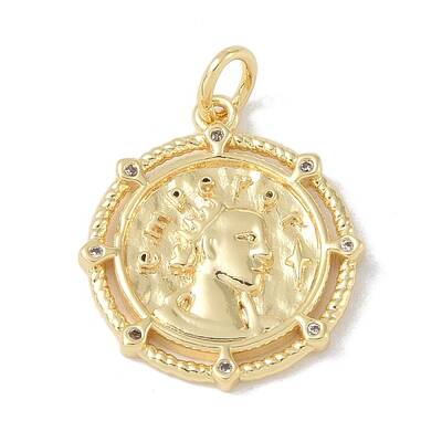 Brass Micro Pave Clear Cubic Zirconia Pendants