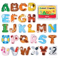 JoyCat Wooden Thick Alphabet Magnets Fridge Large Size Cute Animal Colorful ABC Magnetic Letters 26 Uppercase Letters and 0-9...