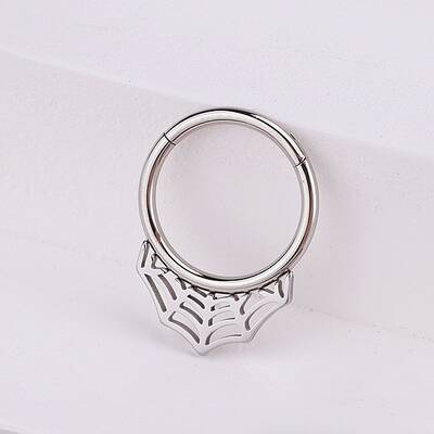 316L Stainless Steel Micro Pave Cubic Zirconia Hoop Nose Rings