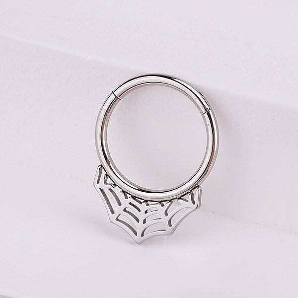 316L Stainless Steel Micro Pave Cubic Zirconia Hoop Nose Rings