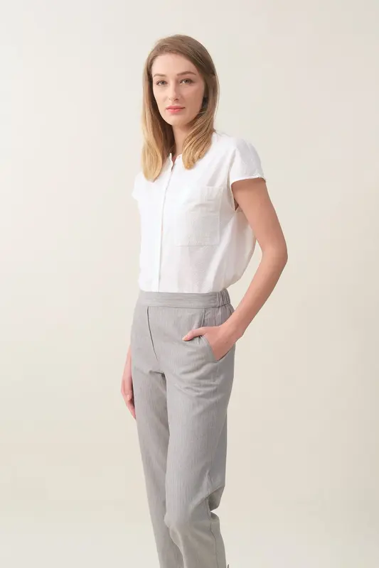 Cap-sleeve Relaxed Shirt - White | Size: M