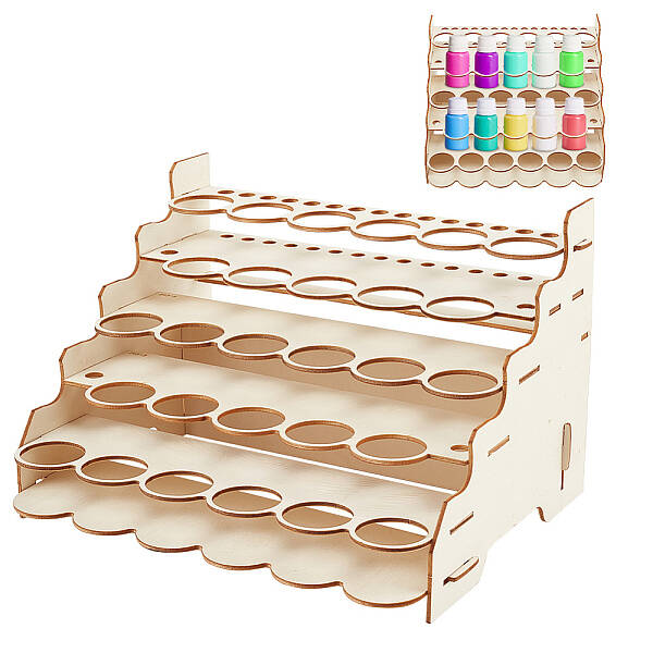 5-Layer Wooden Craft Paint & Brash Rack