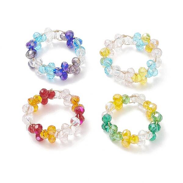Glass Braided Bead Finger Ring