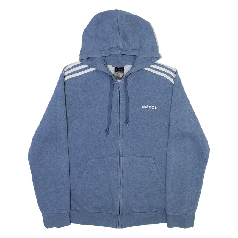ADIDAS Boys Blue Hoodie Full Zip L