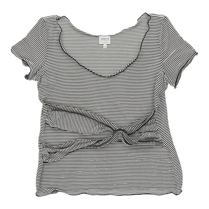 Armani Striped Top - Large Black & White Cotton | Size: large