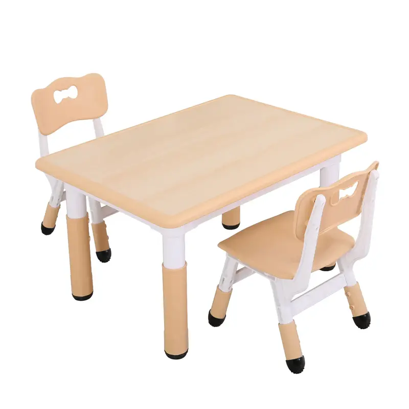 UNICOO Kids Table and 2 Chairs Set, Height Adjustable, Easy to Wipe, Durable Materials, Suitable for Ages 2-10, Art & Crafts ...