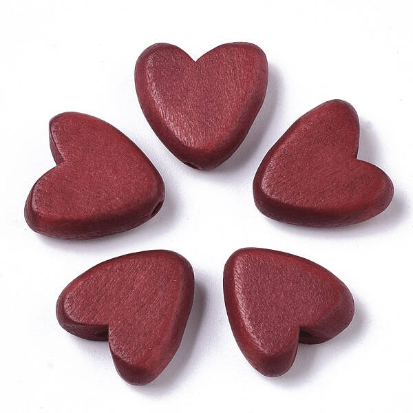 Painted Natural Wood Beads