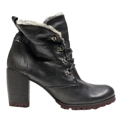 KARSTON Ankle Boots Black Leather Womens UK 8