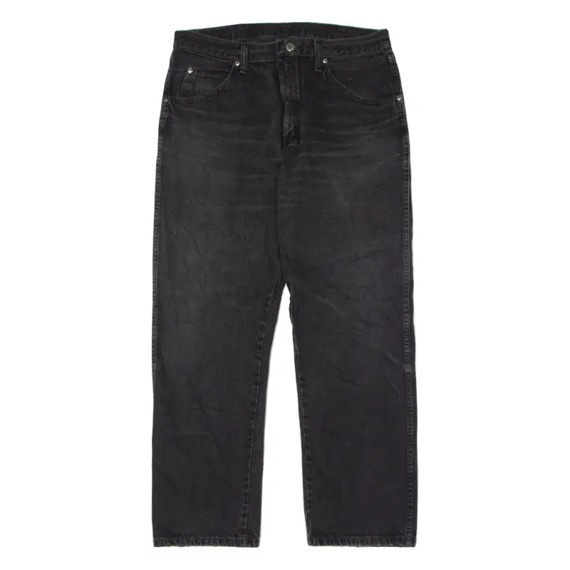 WRANGLER Mens Jeans Black Regular Straight Stone Wash W36 L30