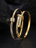 Fashionable Stainless Steel Bangle Bracelet, Fashion Jewelry for Party, Daily Clothing Decor, Trendy All-match & Exquisite Je...