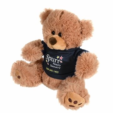 50 Promotional Plush Bear w/ Embroidered Paws and T-Shirt - Soft