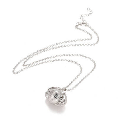 Alloy Multi Picture Photo Ball with Wings Locket Pendant Necklace for Women
