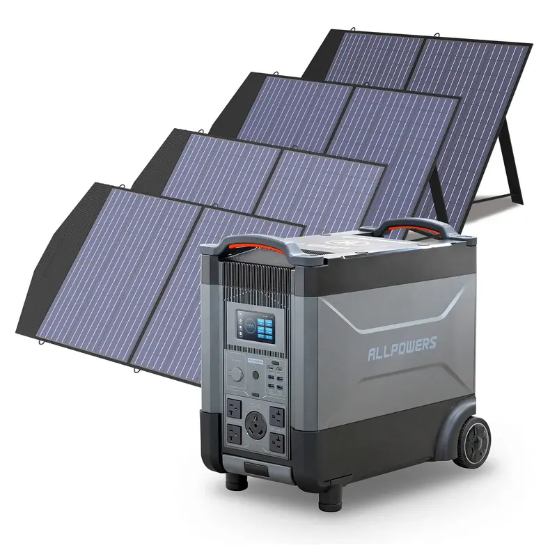 ALLPOWERS Solar Generator Kit 4000W Power Station 100W Solar Panel