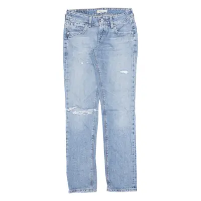 LEVI'S 571 Distressed Jeans Blue Denim Slim Tapered Stone Wash Womens W28 L32