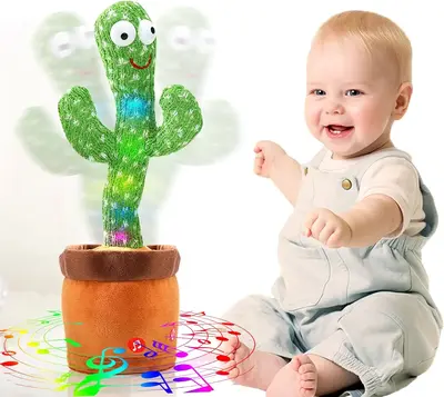 Dancing Talking Cactus Toy for Kids – Repeats What You Say, 120 Songs, Singing & Talking Cactus with LED Lights – Funny I...
