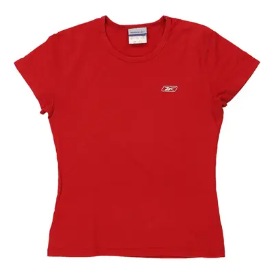 Reebok T-Shirt - Medium Red Cotton
