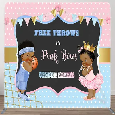 Aperturee Throws Or Bows Fabric Backdrop Cover for Baby Shower - Aperturee