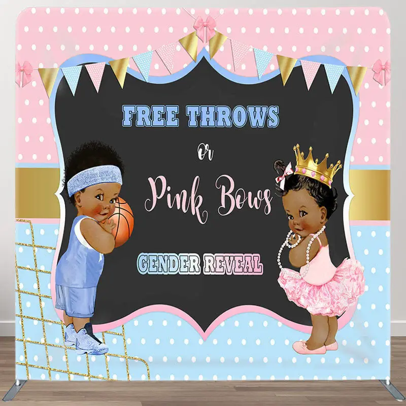 Aperturee Throws Or Bows Fabric Backdrop Cover for Baby Shower - Aperturee