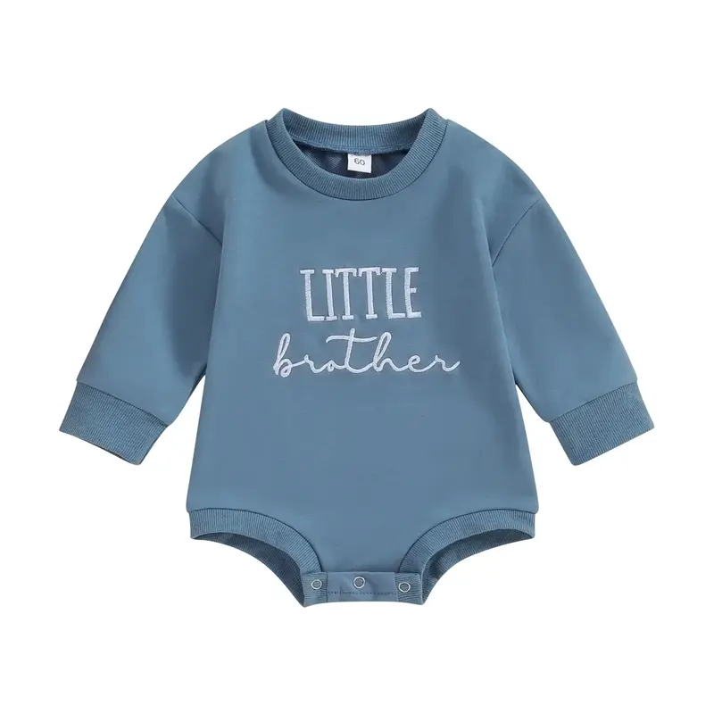 Newborn Baby Boy Clothes Big Brother Little Brother Matching Long Sleeve Pullover Sweatshirt Romper fall Outfits