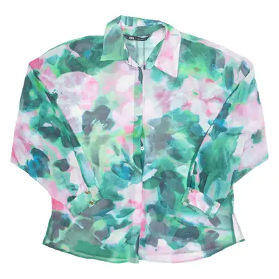 ZARA Womens Blouse Green Long Sleeve L