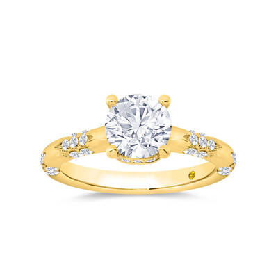 Quell Petite Hidden Halo Round Lab Grown Diamond Engagement Ring | 10K Yellow Gold 3 3/4 CT. TW.