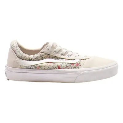 VANS Floral Low Top Trainers Cream Canvas Womens UK 4.5