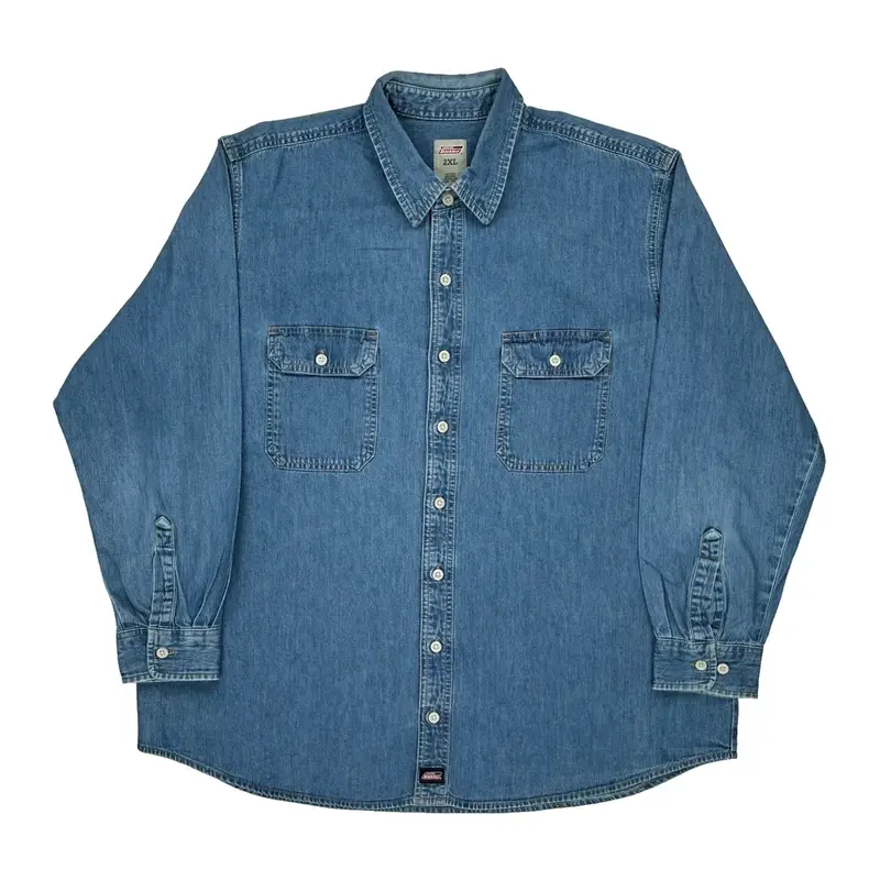 Dickies Denim Shirt - 2XL Blue Cotton