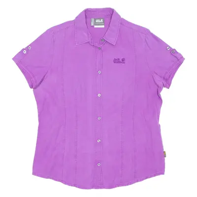 JACK WOLFSKIN Slim Fit Womens Plain Shirt Purple L