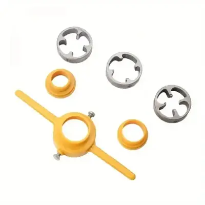 Water Pipe Threading Die Plastic Pipe Screw Die Tap Wrench Set, Plastic Pipe Thread Tap Tools, Work Equipment for Men, Durab...