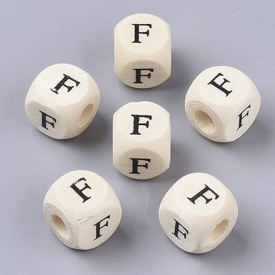Printed Natural Wood Beads