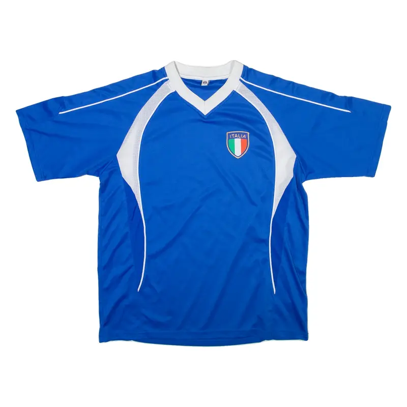 Italy FC Fan Shirt Mens Football Shirt Jersey Blue V-Neck L