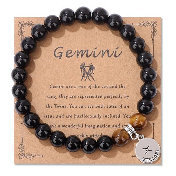 Natural Tiger Eye & Agate Beaded Stretch Bracelets
