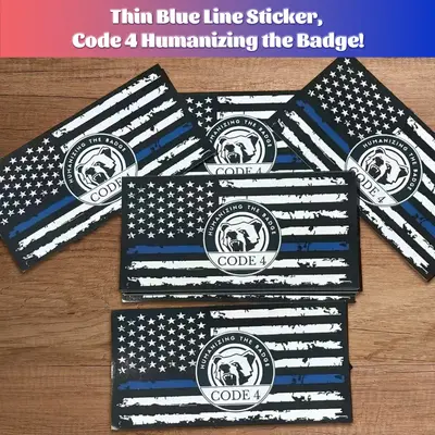 Thin Blue Line Decal: Code 4(5-Pack)—Where Every Heartbeat Honors the Badge