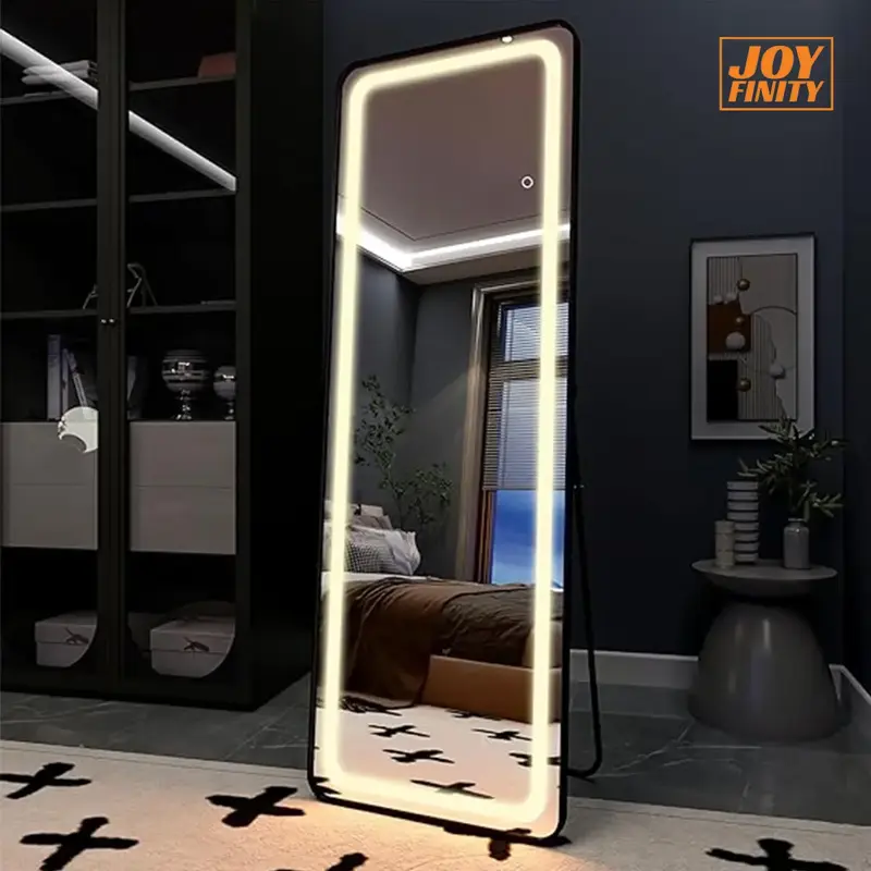 JOYFINITY LED Full Length Mirror,Arched Floor Mirror Standing,Lighted Full Body Dressing Mirror with Stand for Bedroom Bathro...