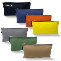 7 Pack Canvas Tool Bag Zipper Pouch - Portable Heavy Duty 16 oz. Canvas Tools Utility Pouches, Multipurpose Storage Organizer...