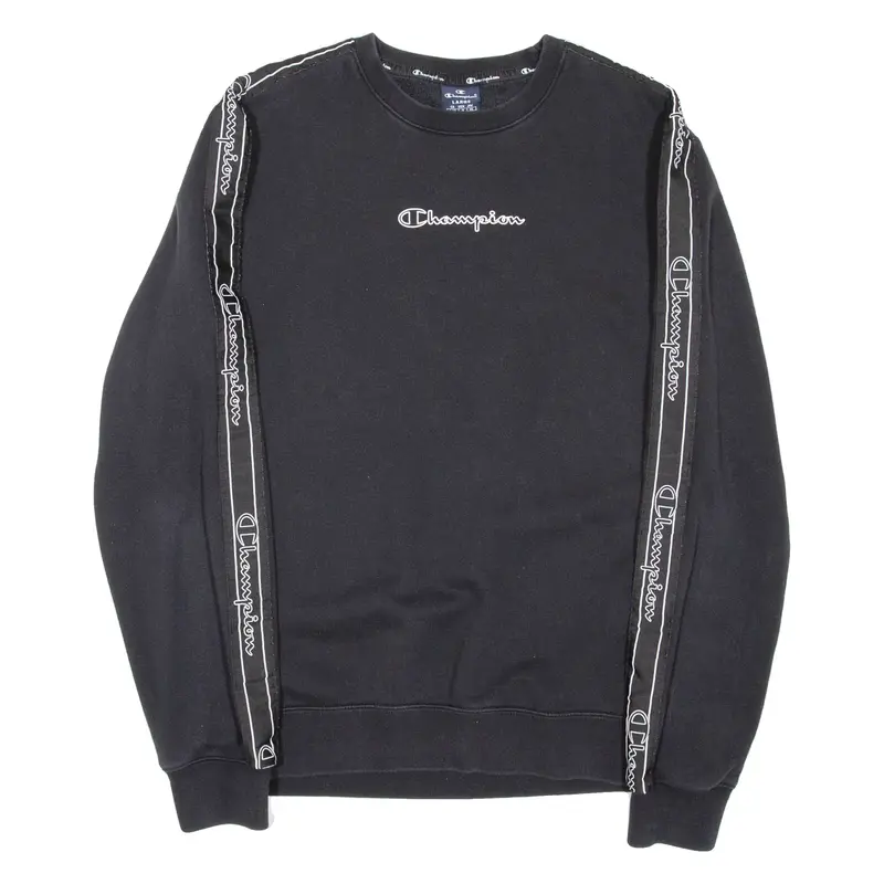 CHAMPION Mens Sweatshirt Black Crewneck L