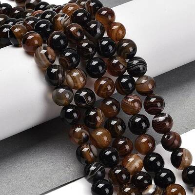 Natural Striped Agate/Banded Agate Beads Strands
