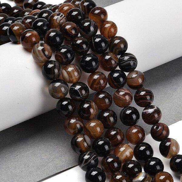 Natural Striped Agate/Banded Agate Beads Strands