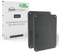 KOANEssentials Eco-Friendly Diatomaceous Earth Stone Drying Mats for Kitchen Counter, Eco-Friendly Diatomaceous Earth Mats, (...