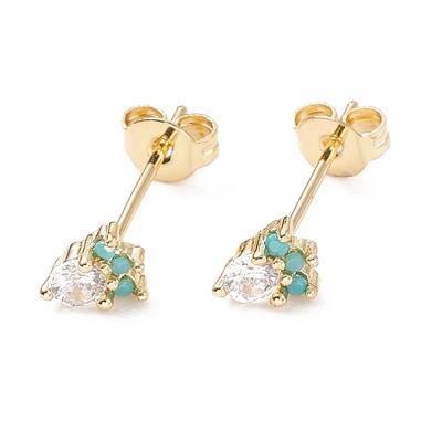 Cubic Zirconia Carrot Stud Earrings