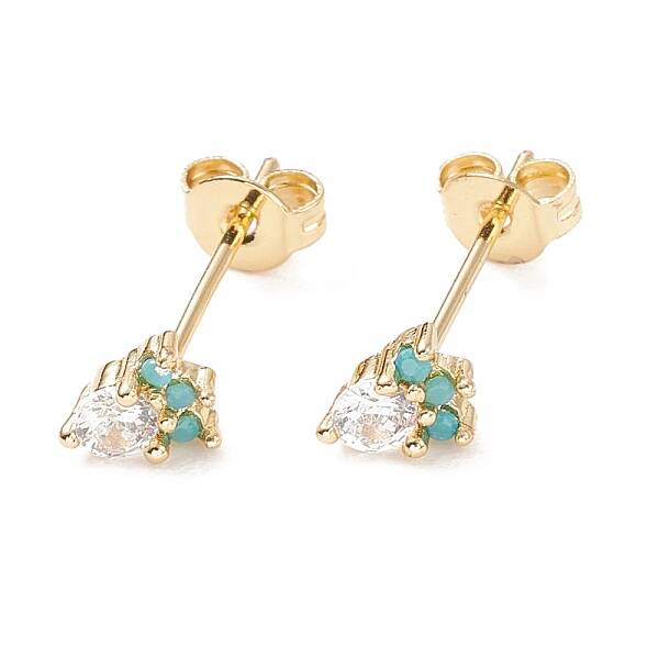Cubic Zirconia Carrot Stud Earrings