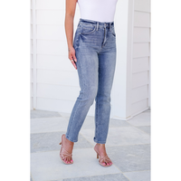 RFM High Rise Medium Wash Slim Straight Leg Jeans