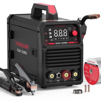 YESWELDER FLUX-135PRO 135Amp 110V Flux Core MIG Welder, Gasless MIG/Lift TIG/Stick 3-in-1 Welding Machine, Digital Displ